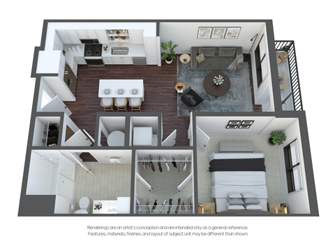 an overhead view of our 1 bedroom apartment at princeton court apartments in dallas, tx